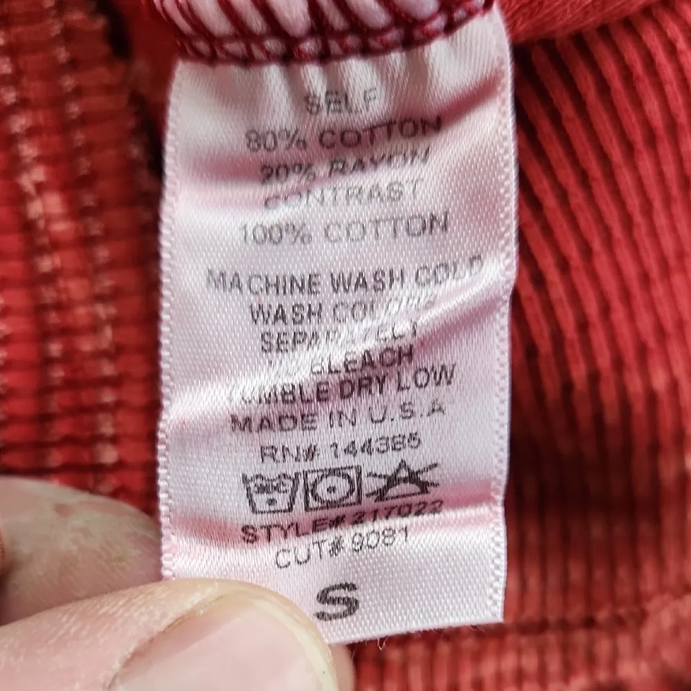 Able Waffle Knit Cold Shoulder Long Sleeve Dress Red Small - Image 5