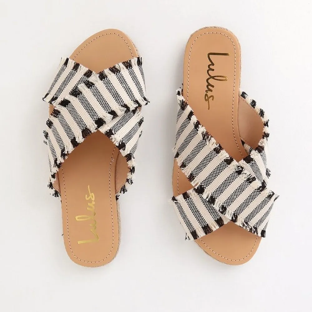 ✨ Koren Black Striped Espadrille Slide Sandals
Lulus ✨ - Image 2