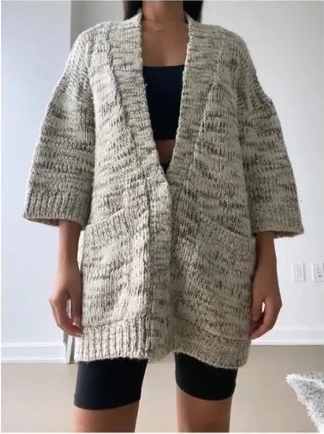 Club Monaco Wool Womens Open Front Knit Cardigan With Pockets Size XS - Image 1