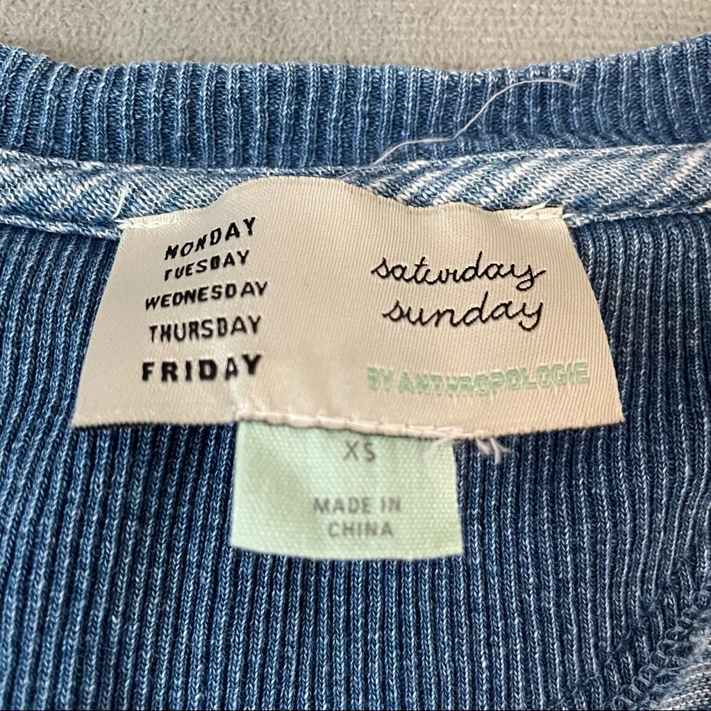 Anthropologie Saturday Sunday Blue Heathered Tank Dress EUC Size XS - Image 4
