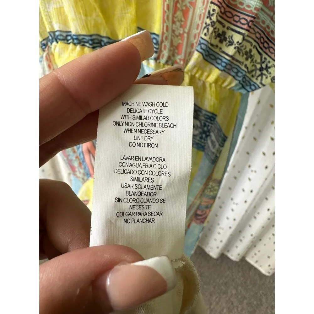 Kut From The Kloth Mediterranean Faux Wrap Batwing Sleeve Sheer Dress & Slip 6 - Image 9