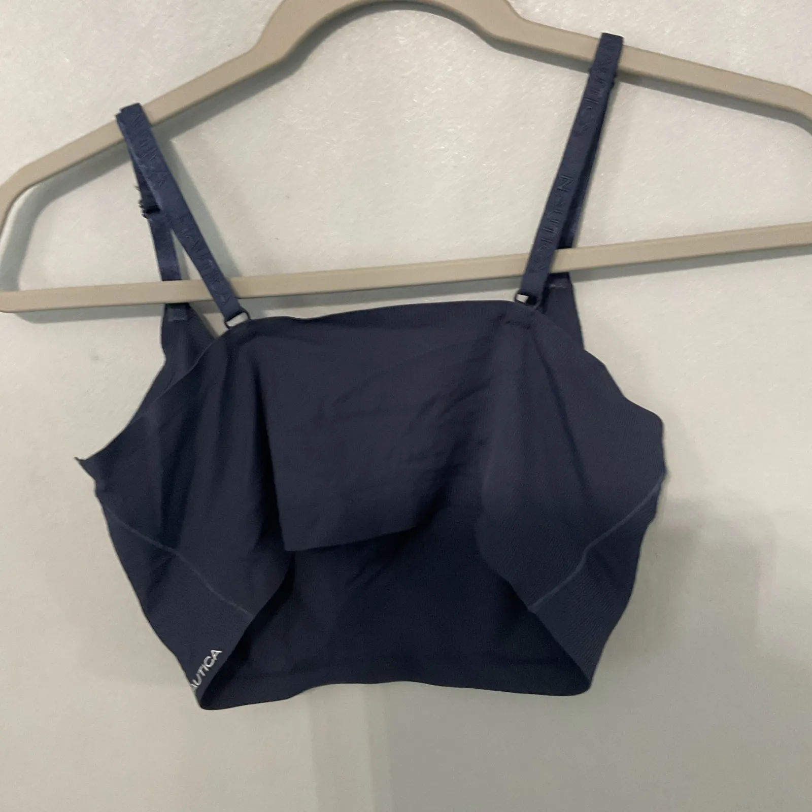 Nautica Intimates Ribbed Seamless Bralette Crop Top Navy Blue Size L - Image 3