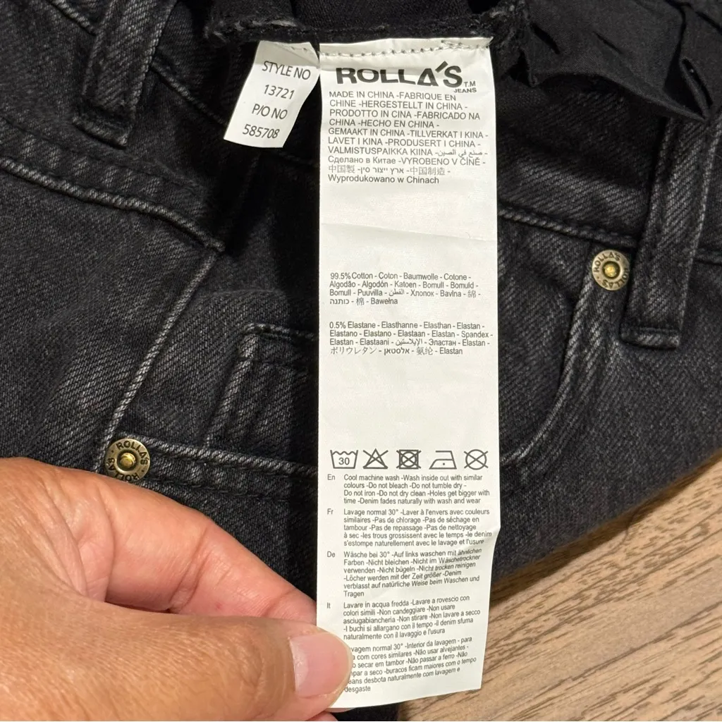 Rolla’s NWT 29 Washed Black Dusters Bootcut High Rise Slim Boot Denim Jeans - Image 6