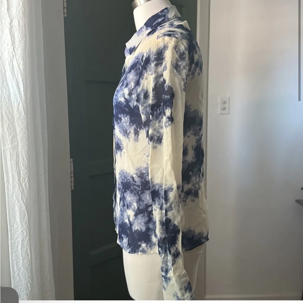 Reformation Violet Top in Indigo Tie Dye - Image 3