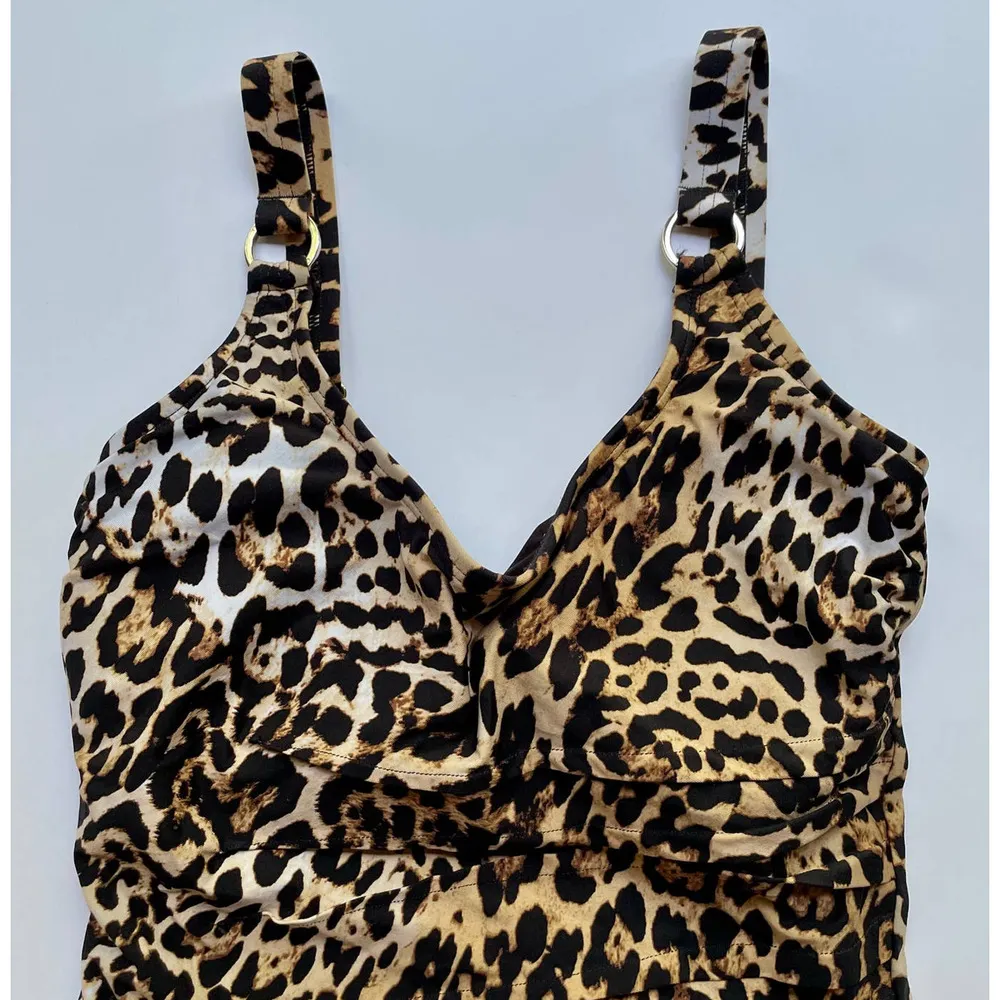 One Piece Swimsuit Leopard Print Size 4 NEW - Image 4