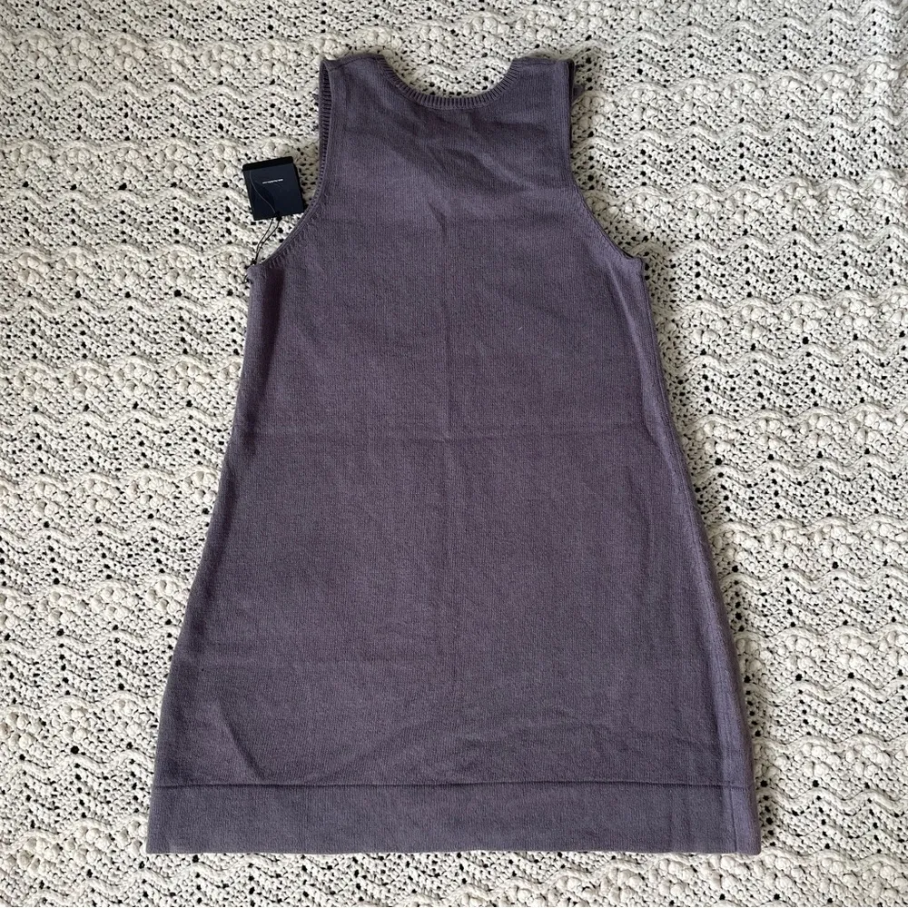 Rhys Dwfen Cotton Linen Sleeveless Sweater Knit Mini Dress Purple (NWT) (Medium) - Image 6