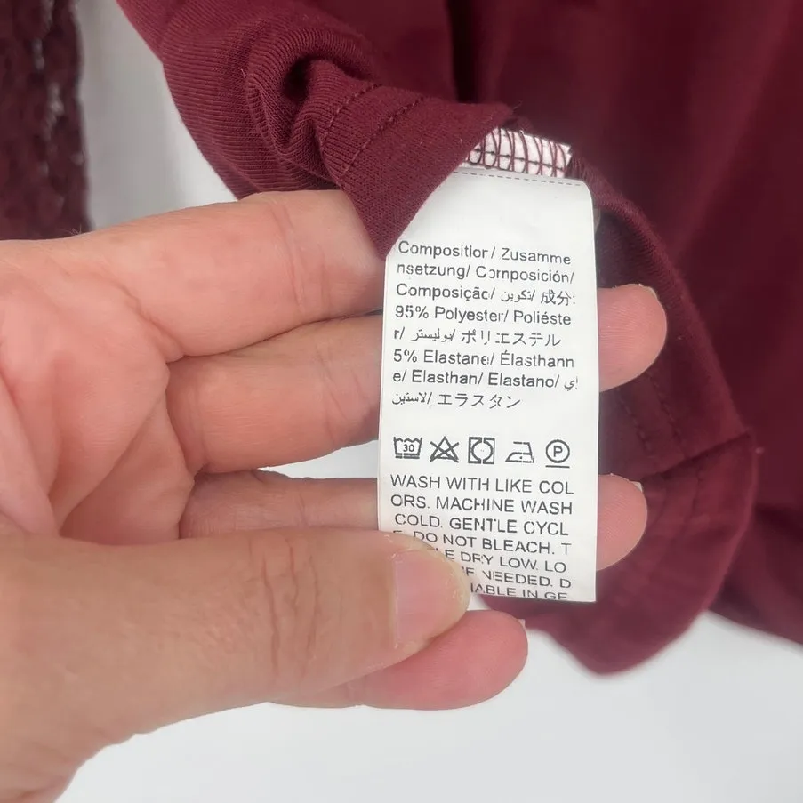 Burgundy Draped Surplice Lace Womens Top Sz 4XL Boho Whimsigoth Fall Draped - Image 10