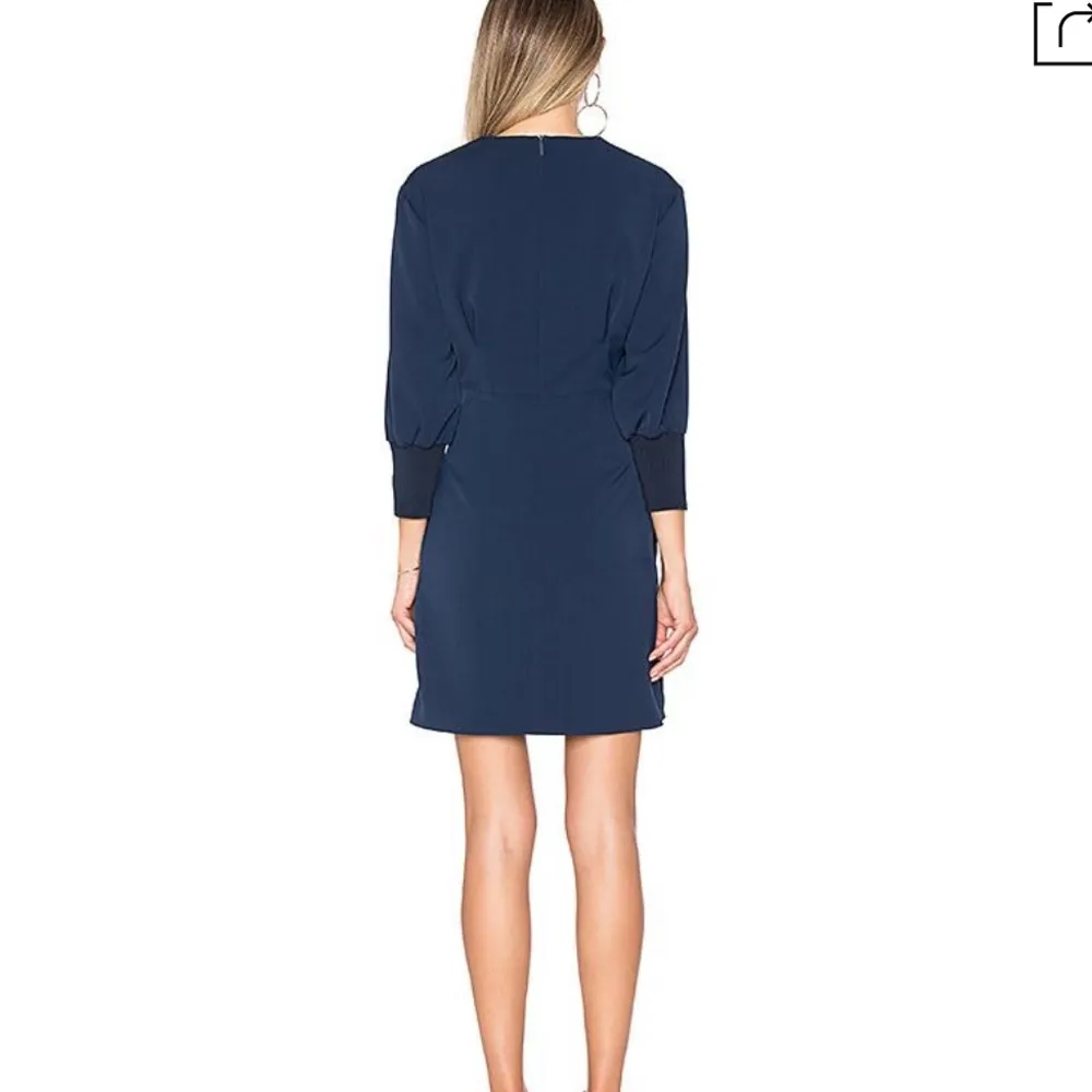Tibi Lace Up Front Twill Dress Navy 6 - Image 2