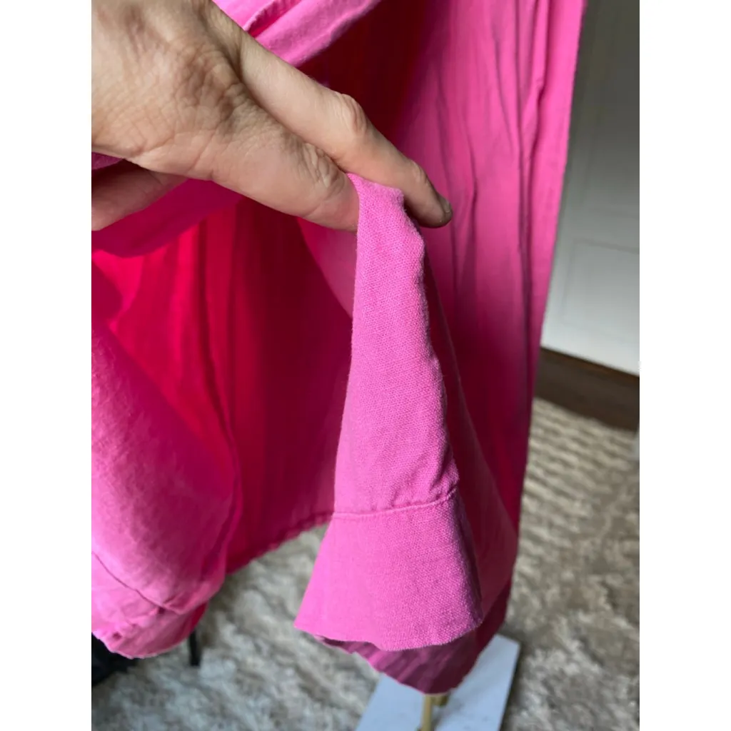 A New Day Wrap Skirt Linen Midi XL Pink Boho Coastal Vaca Resort Pilates Beach - Image 5