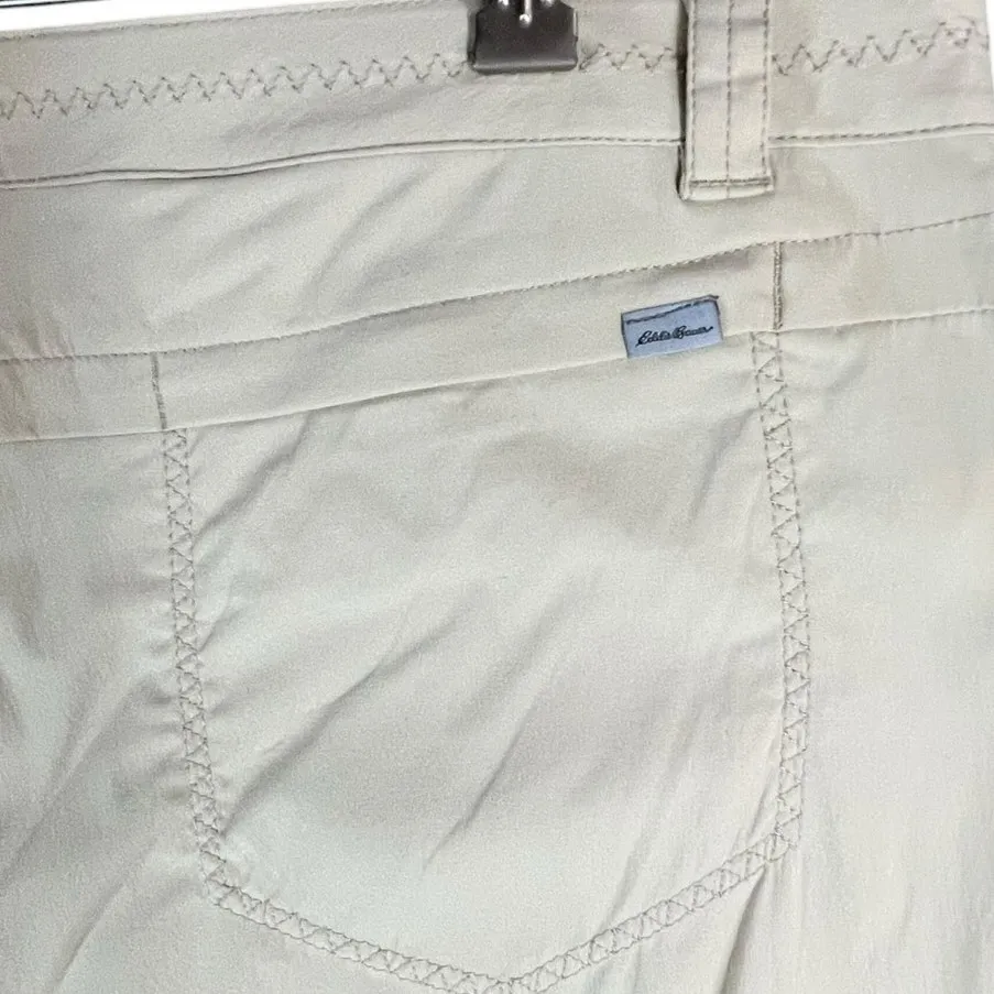 Eddie Bauer Travex Pants Womens 16 Beige Roll Up Stretch Nylon Hiking Gorpcore - Image 9
