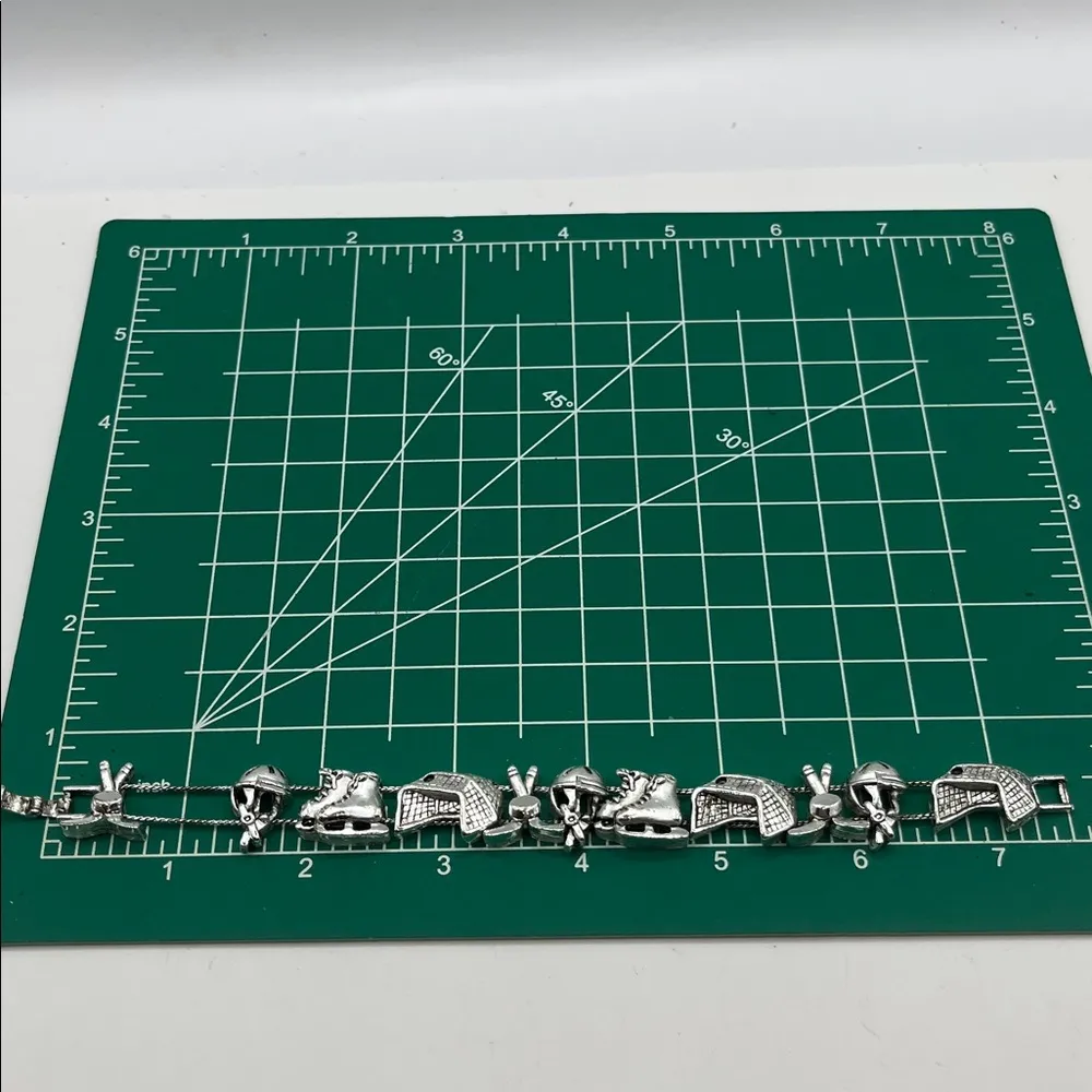 Ice Hockey Sports Charms Vintage Slide Bracelet Theme Bracelet Vintage Silver - Image 11