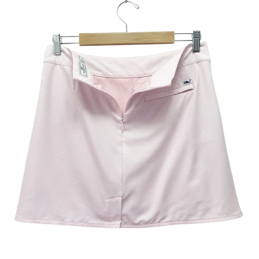 Vineyard Vines Performance Golf Skort Light Pink Stripe Sz Small Stretch Active - Image 4