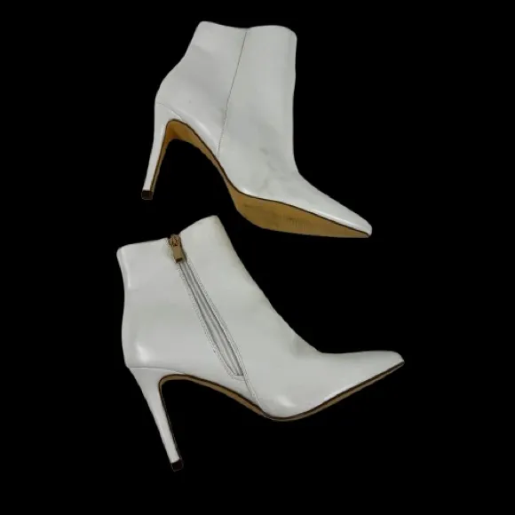Elegant White Ankle Boots By Lulus - Image 3