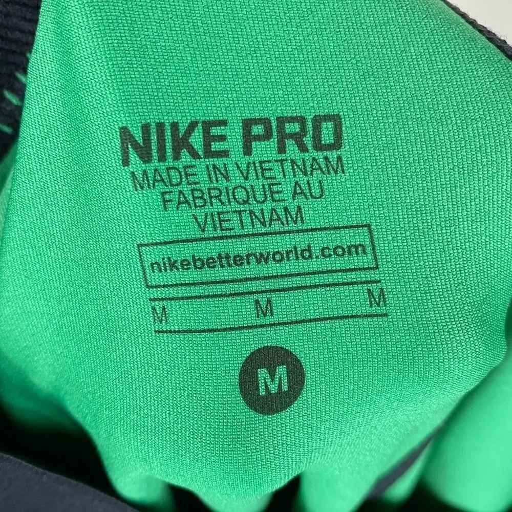 Nike Pro Dri-Fit Black & Green Geometric Sunburst Leggings - Image 6