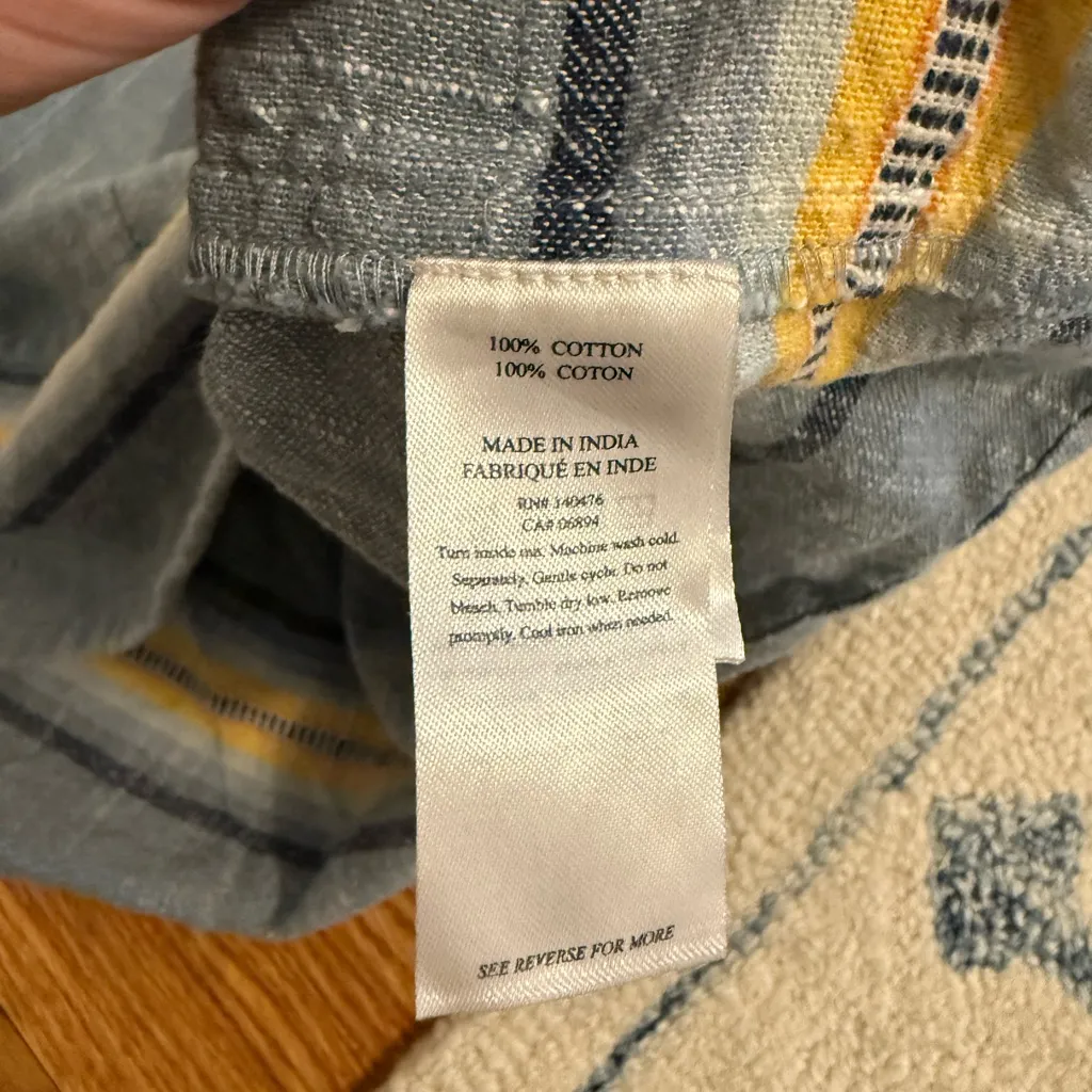 FAHERTY Hailee Stripe Trim Shift Dress In Indigo Ombre Stripe Size Small - Image 9