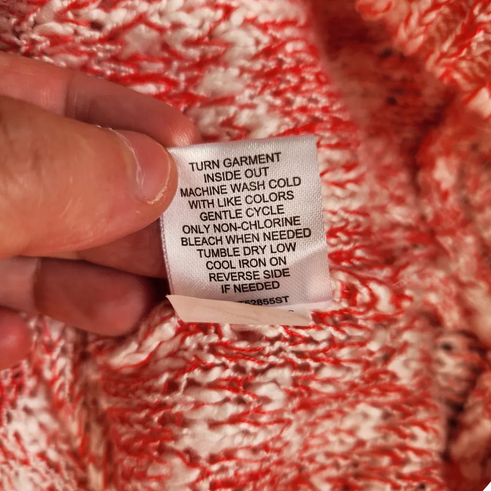 Cloud Chaser Size Large Pink White Open Knit Floral Lace Long Sleeve Sweater - Image 2