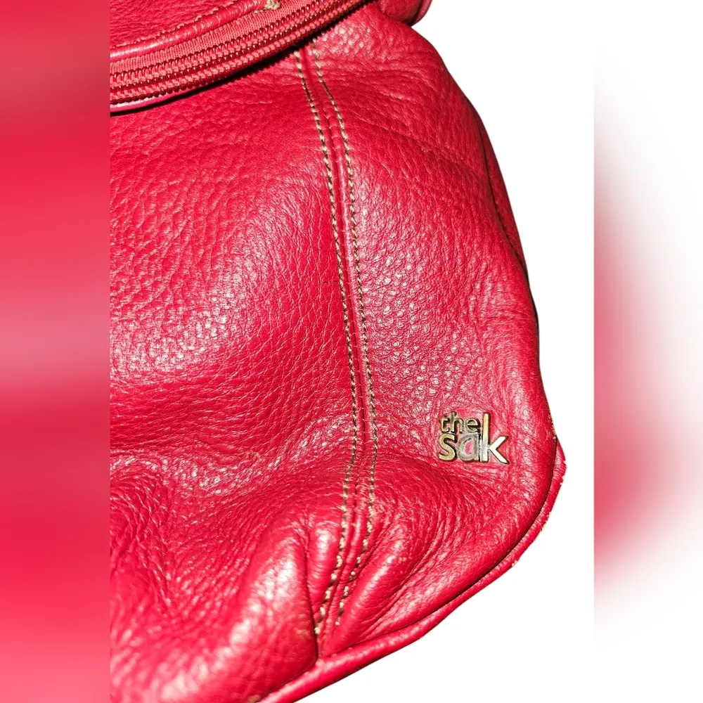 The Sak Deena Red Leather Flap Crossbody Shoulder Handbag 10 X 9 X 4”  Purse - Image 5