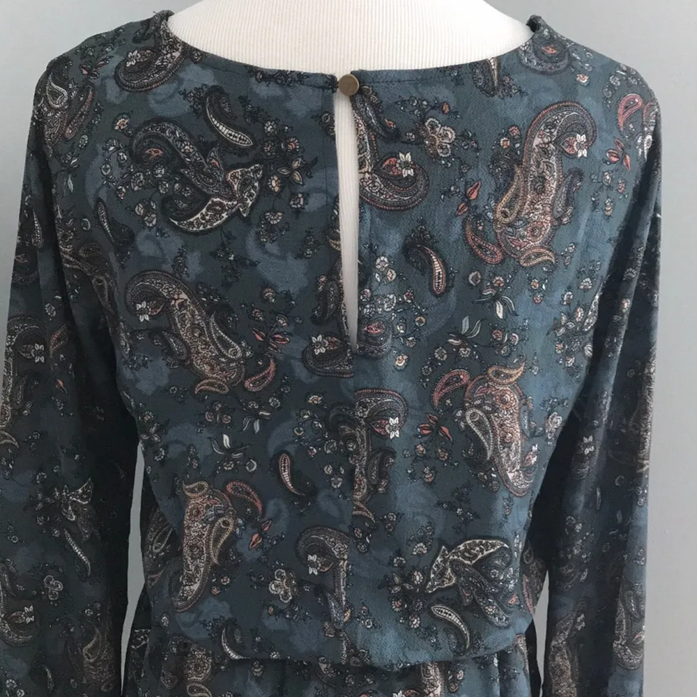 Blue Paisley Print Boho Romper Y2K - Image 7