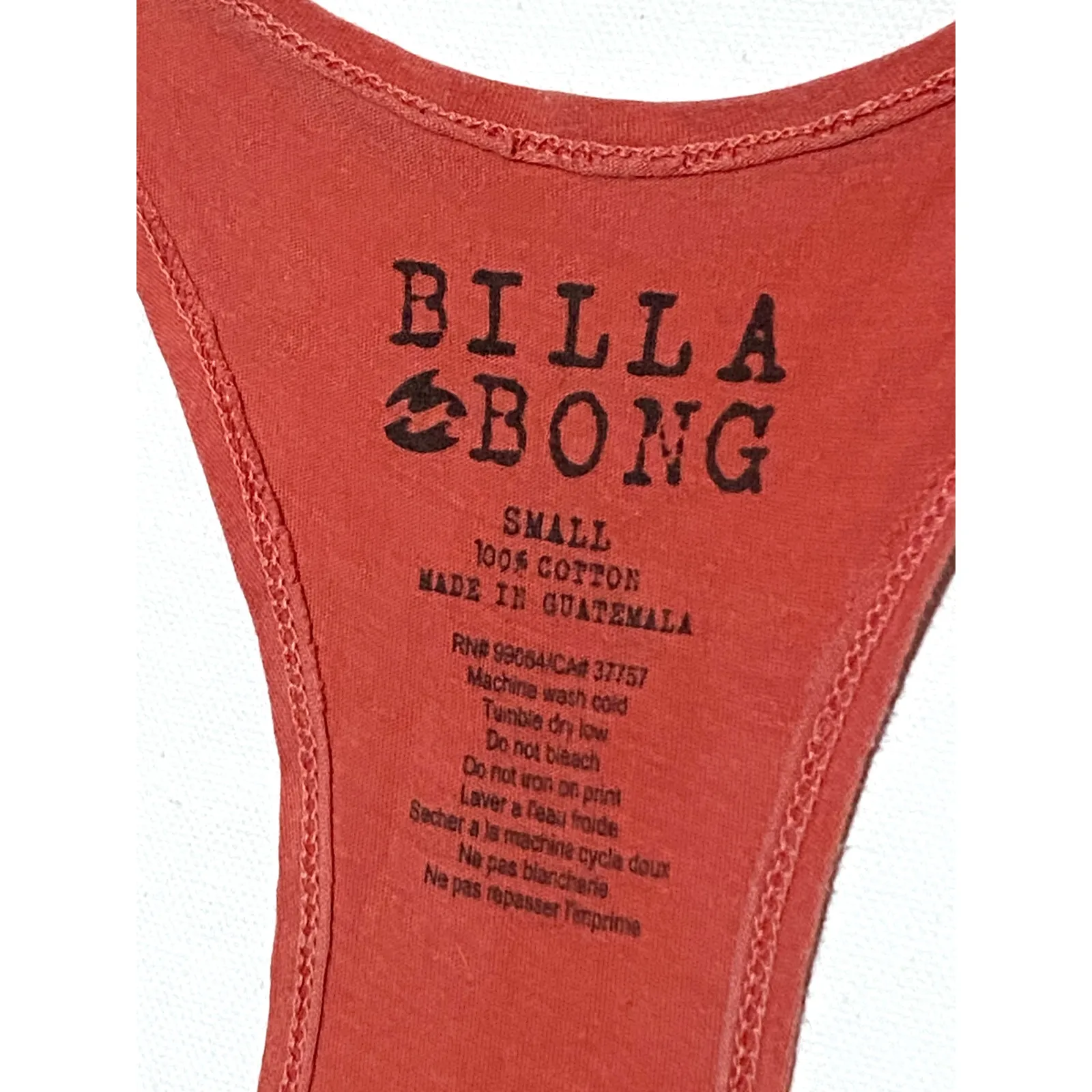 Billabong Tank Top Womens S Orange Red Summer Beachy Coastal Surfer Vacation Y2K - Image 4