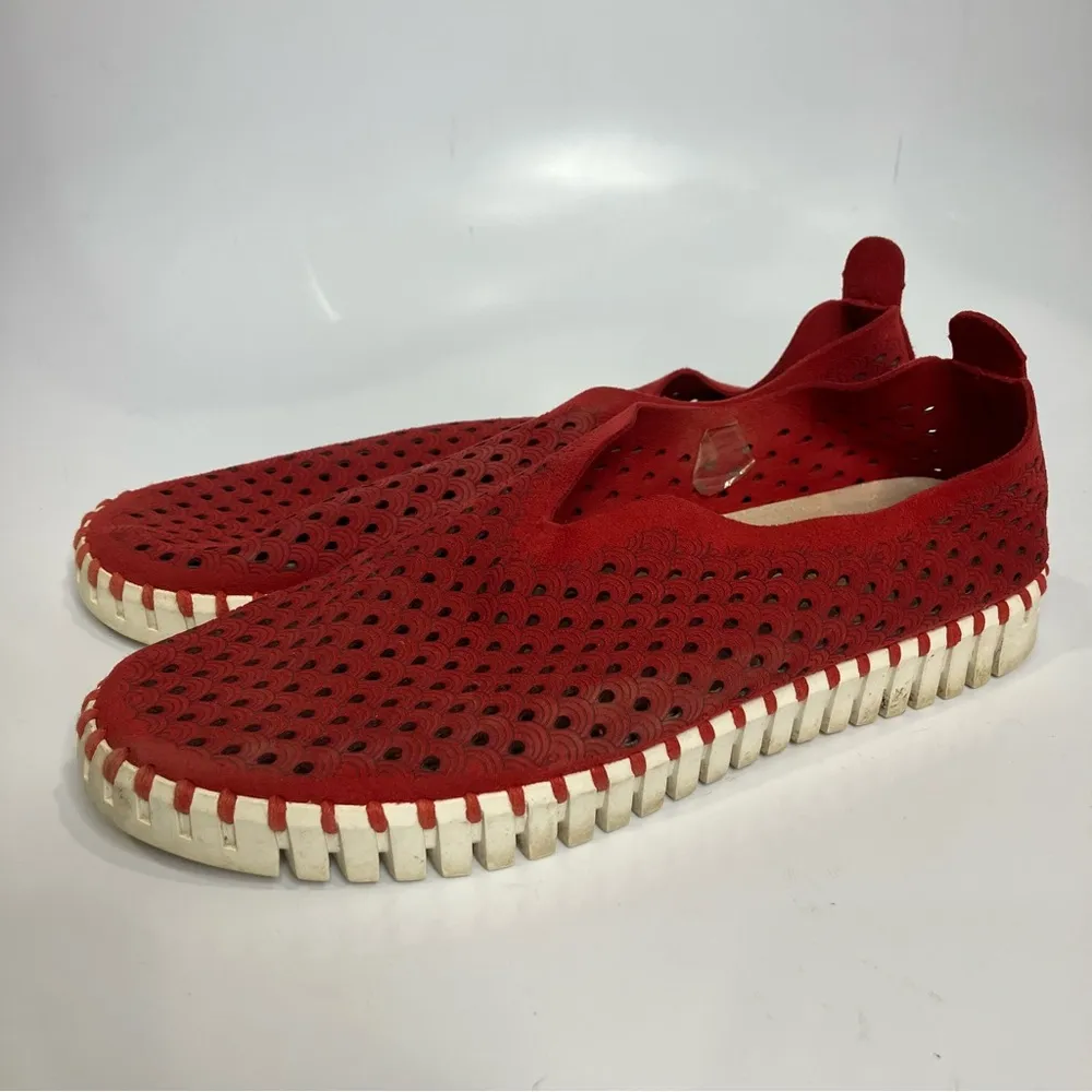 Ilse‎ Jacobsen Tulip 139 slip on shoes red leather women’s size 40 - Image 4