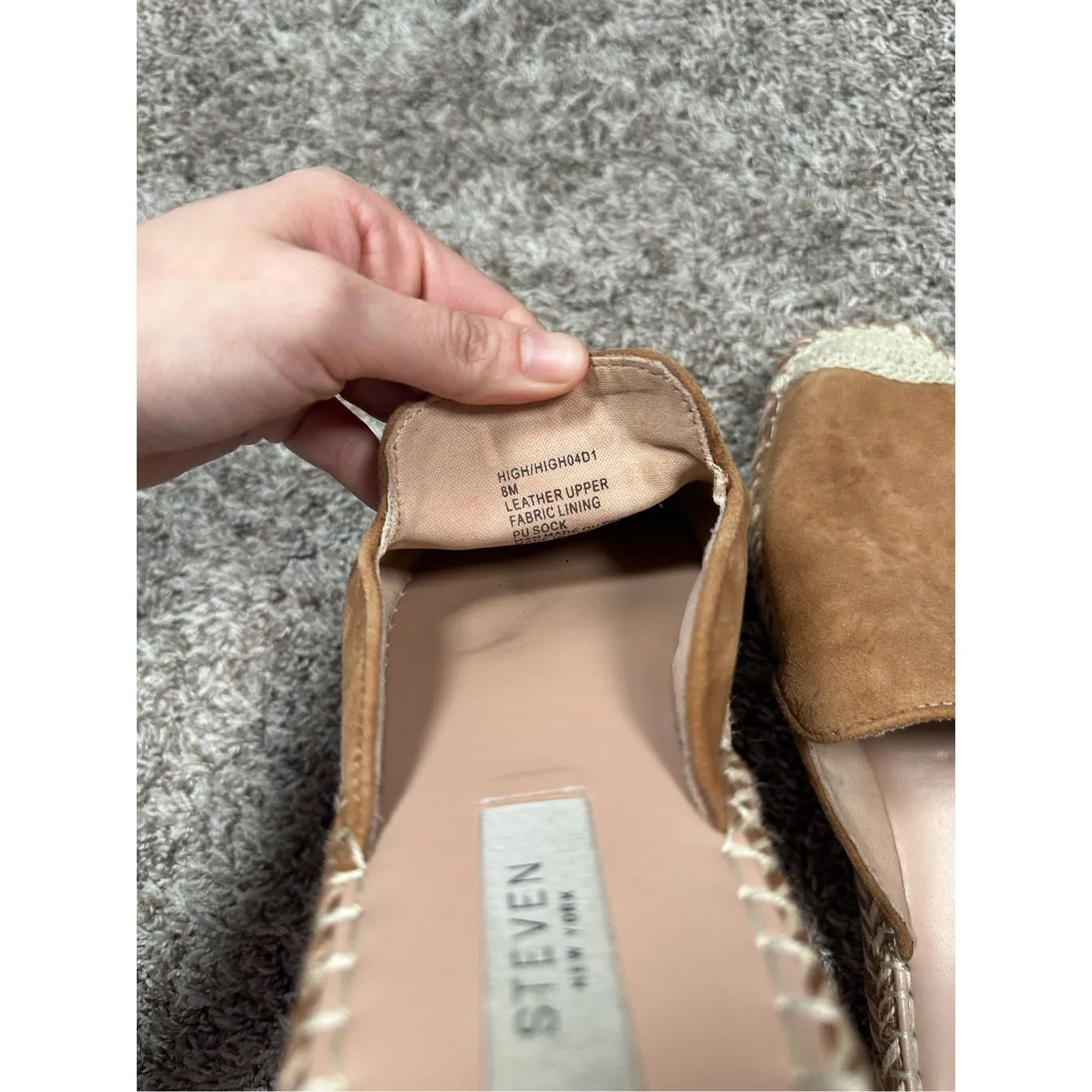 Steven High Mule Tan Suede Leather Espadrille Flats Slip On Shoes Women’s 8 - Image 4