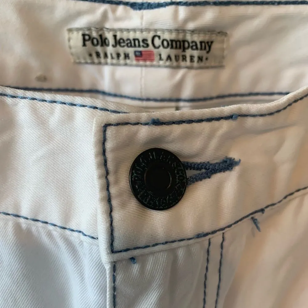 Vintage 1990s Polo Ralph Lauren Jeans Company white pants size 12 White - Image 4