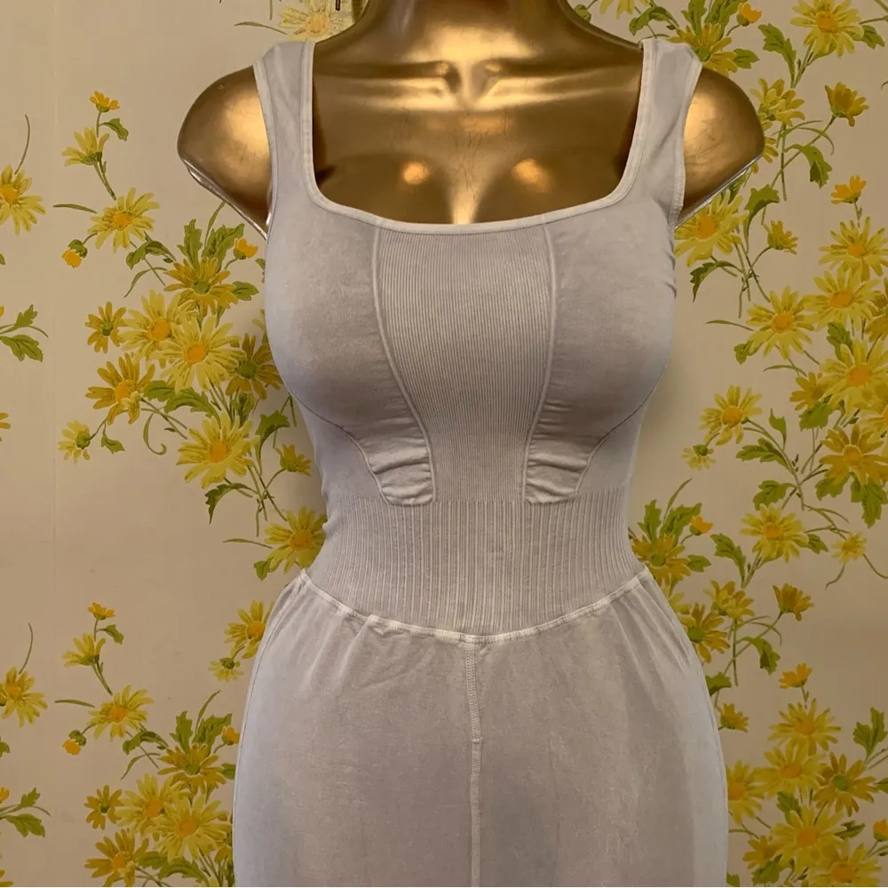 Free People Good Karma Flared onesie ice grey size S - Image 6