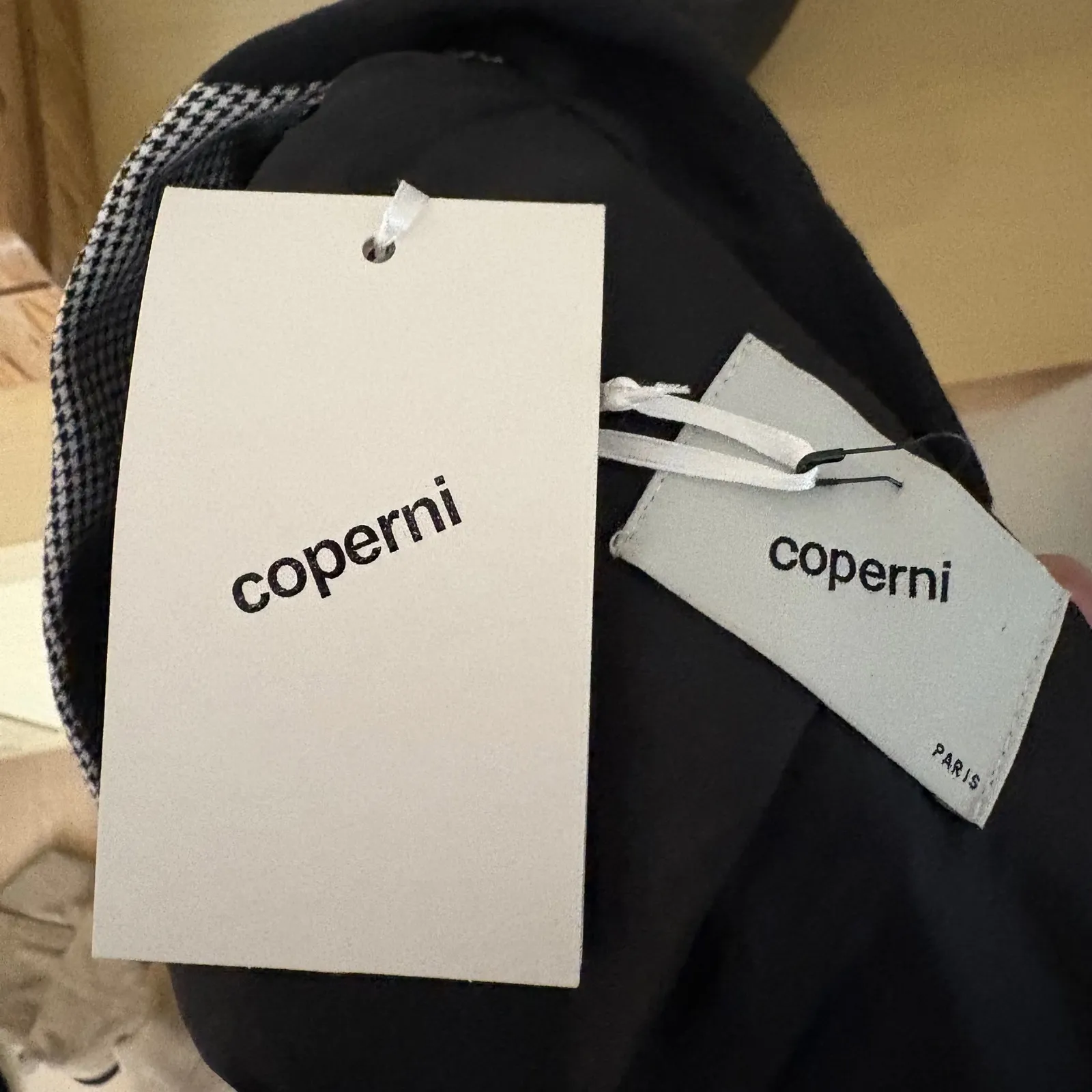 COPERNI Houndstooth Check Jacket Blazer Size 8 Black - Image 10