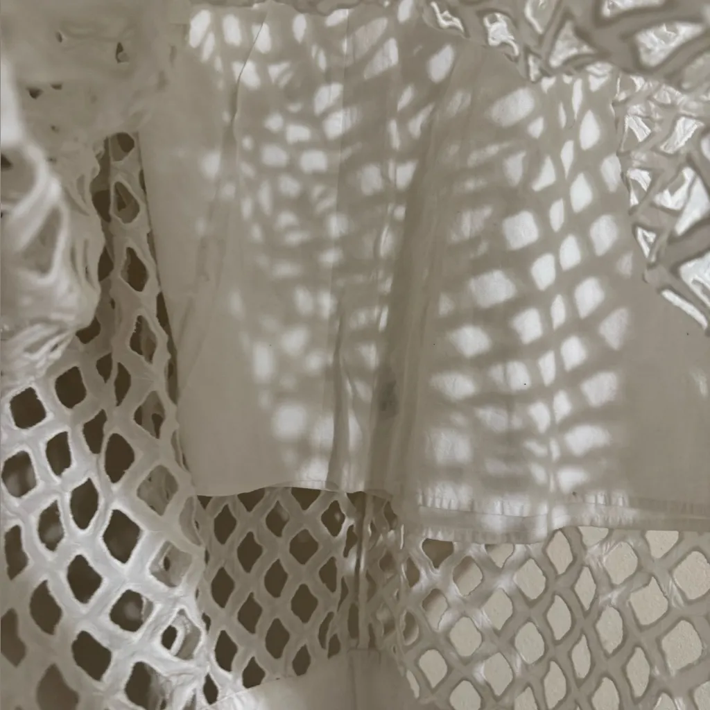 Anthropologie Eclipse Eyelet Skirt white Size 4 - Image 5