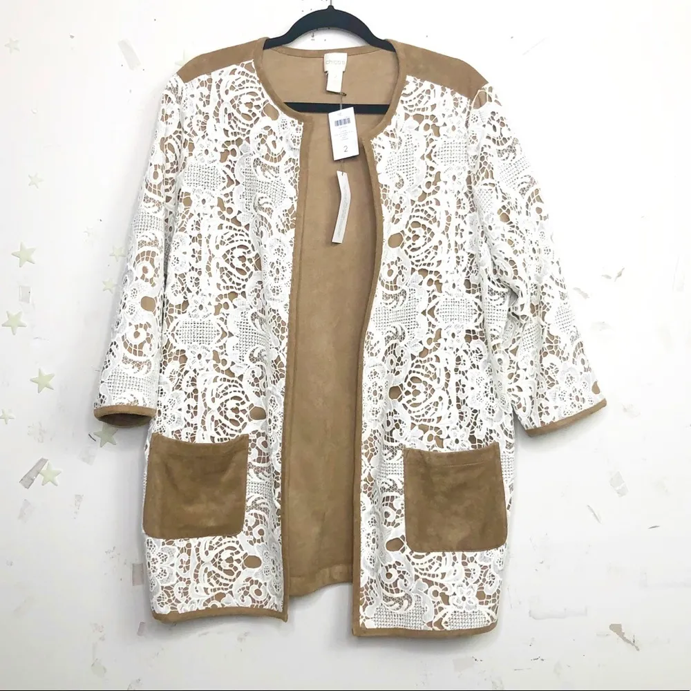 CHICOS faux suede lace duster - Image 9