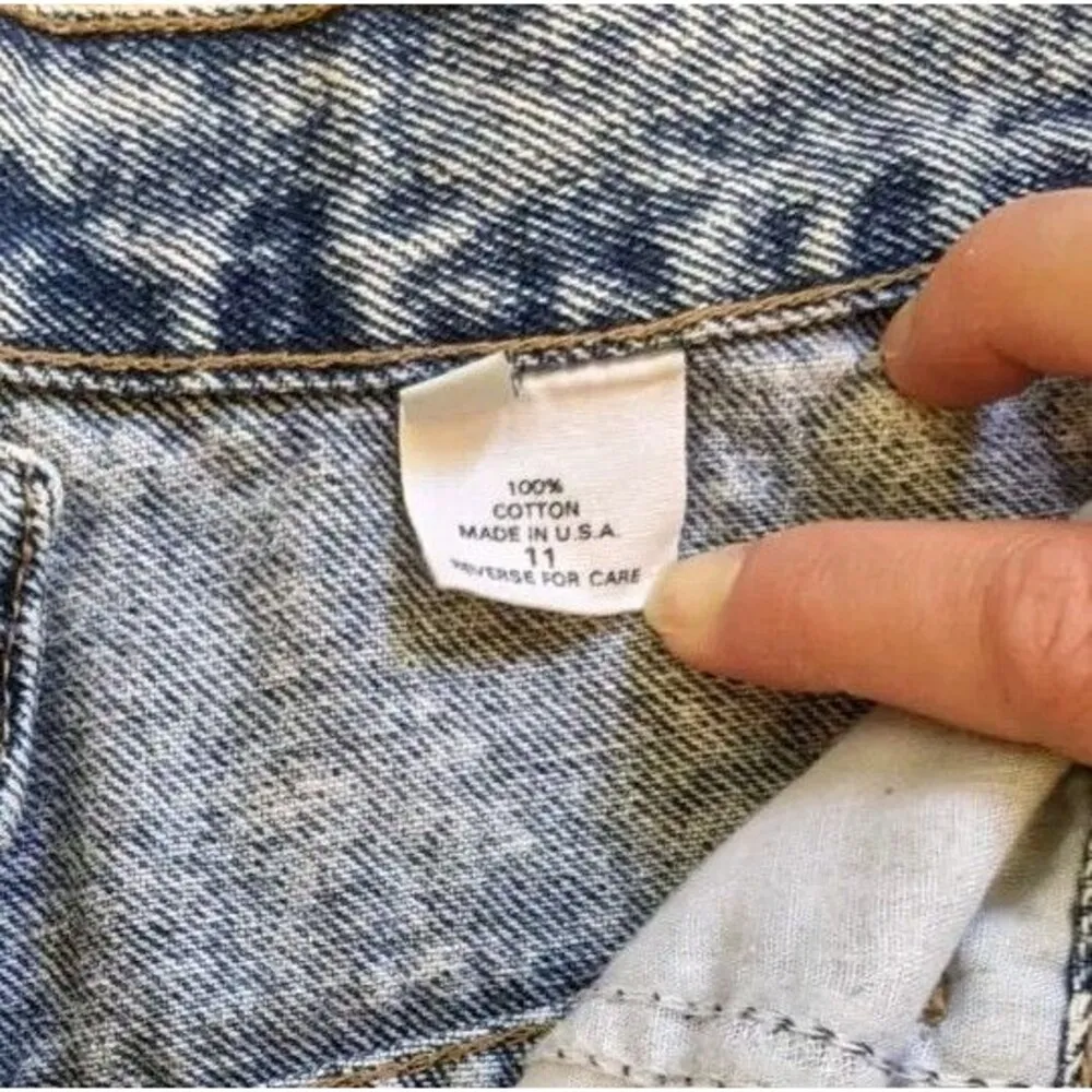 Vtg Prezzia Mom Jeans Jnr Sz 11 Acid Wash Zip Ankles 80s 90s Retro New Wave Blue - Image 8