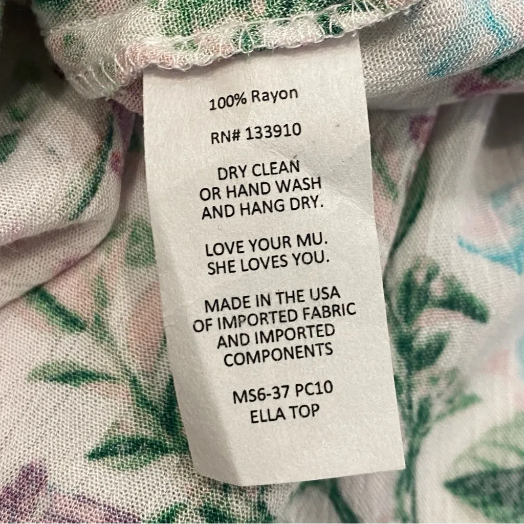 🌟SHOW ME YOUR MUMU🌟 ELLA FLORAL PRINT OFF THE SHOULDER CROP TOP PINK SZ S - Image 10