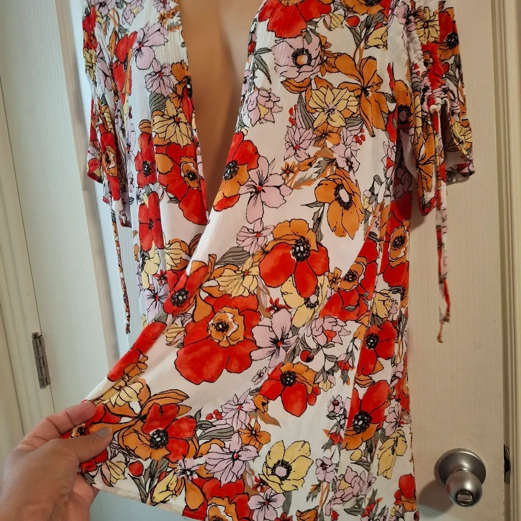 Maurices 1X Floral Open-Front Kimono Cardigan - Image 8