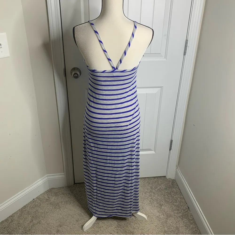 Vitamin A blue striped‎ maxi dress coverup Small vacation beach cruise revolve - Image 2