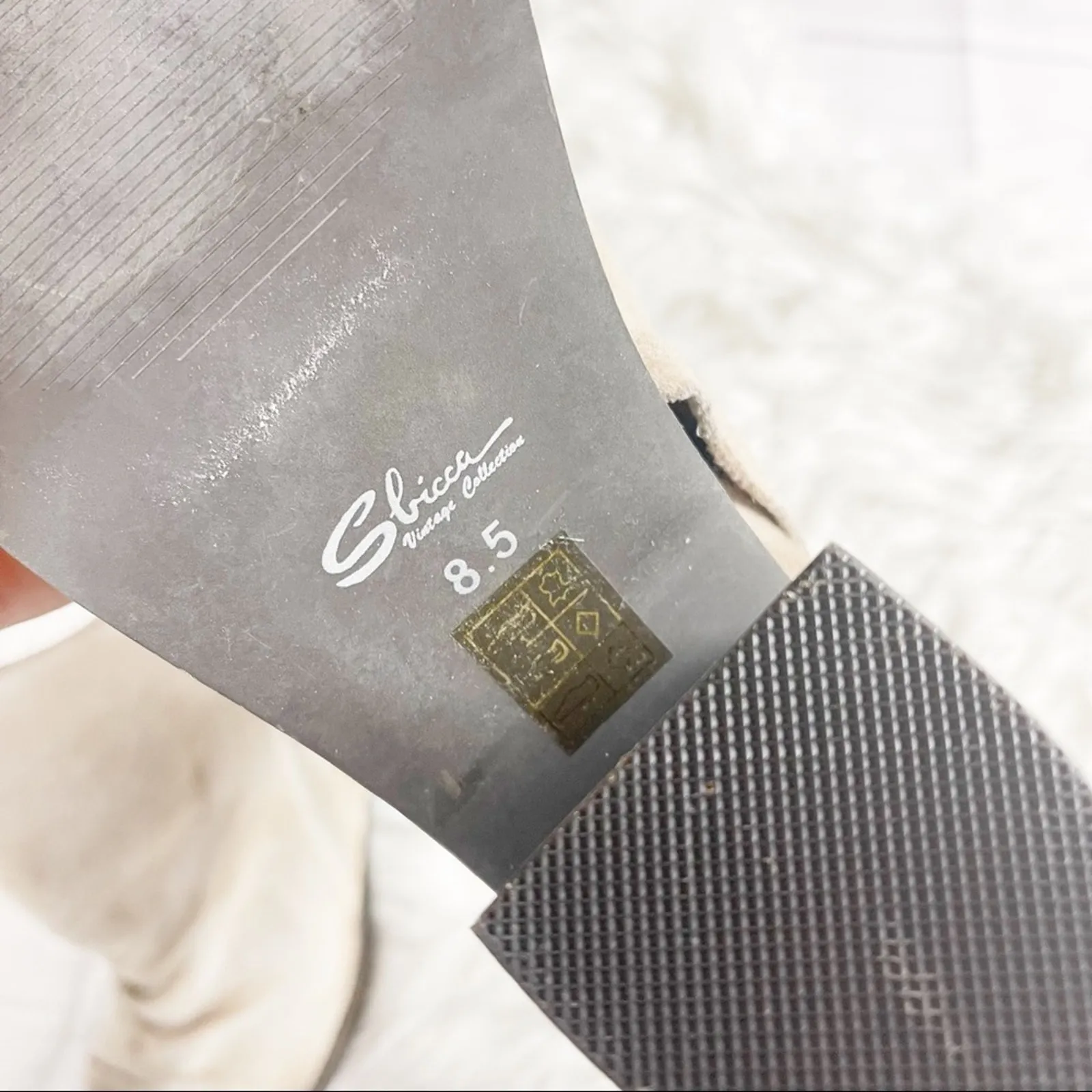 Sbicca - Millie Women's Suede Leather Ankle Booties in Beige‎ Size 8.5 - Image 6