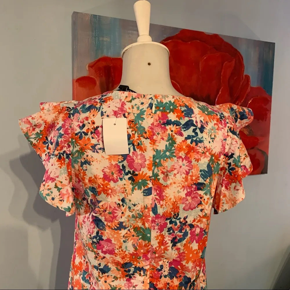 New NWT J Crew Mercantile Floral Print V Neck Dress Size 2 - Image 3