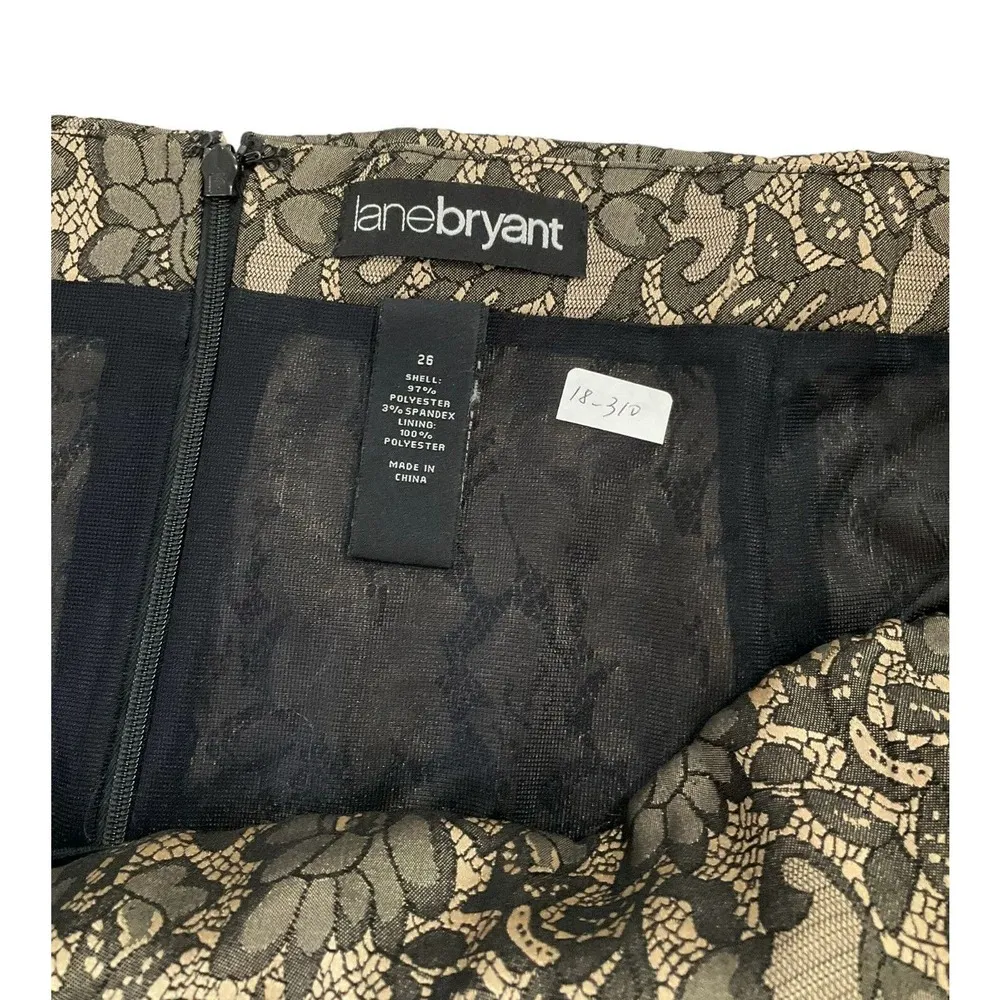 Lane Bryant Women Plus Size 26 Lace Skirt Black Cream (18-310) - Image 2