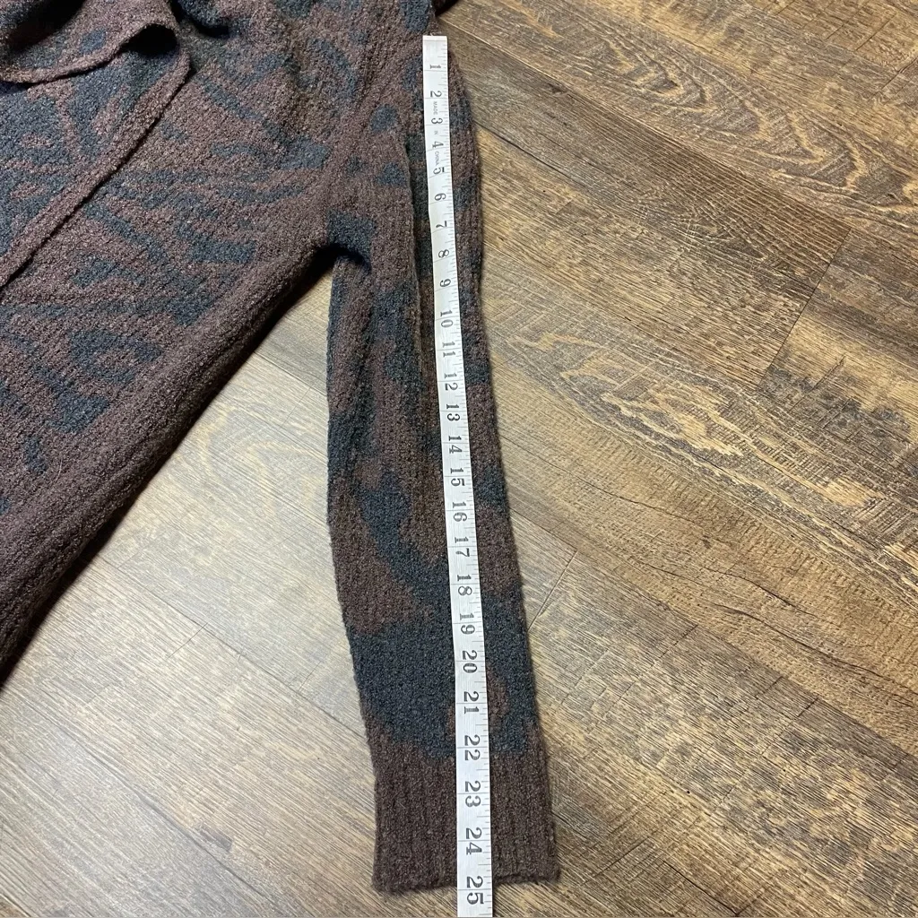 Prana Alberta Reversible Open Front Cardigan Brown/Black Wool Blend Womens Small - Image 9