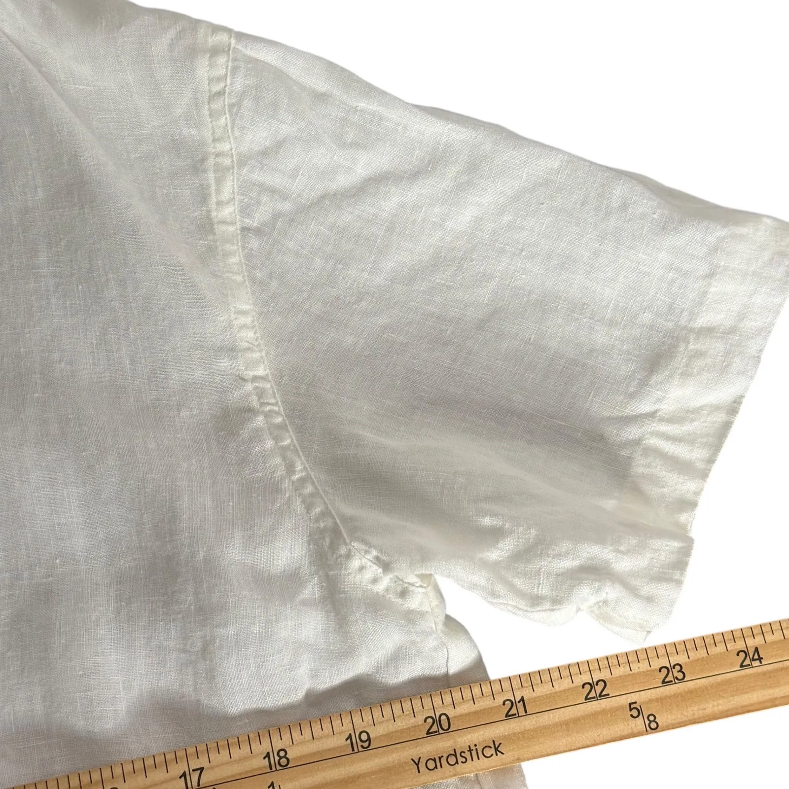 Vintage Chico's White Linen Top Size 1‎ Medium Button Down Minimalist Coastal - Image 7