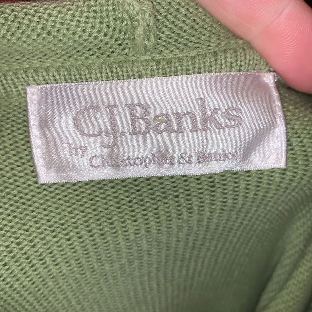 CJ Banks by Christopher & Banks green full zip up hooded sweatshirt - Image 6