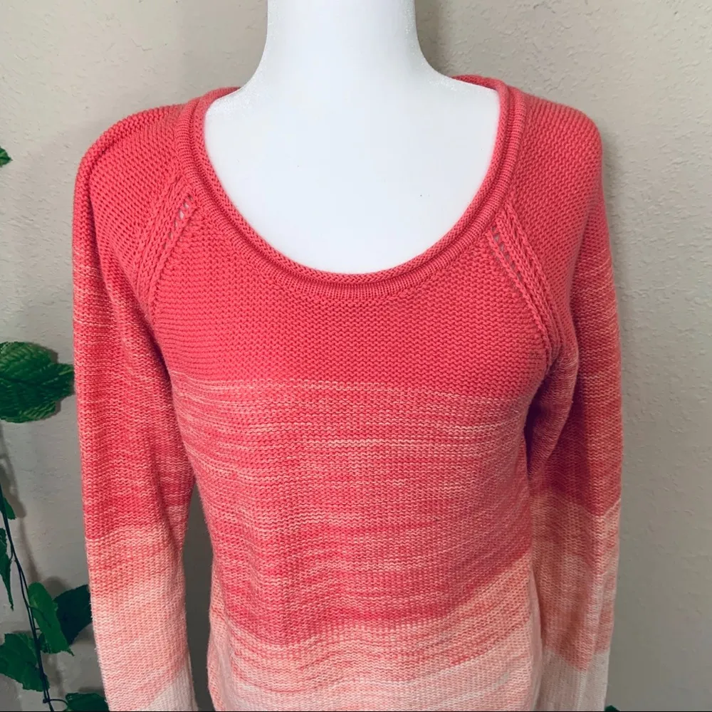 Natural Reflections Pink White Ombré Knit Sweater - Image 3