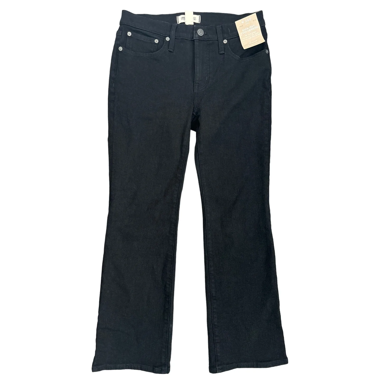 NWT Madewell Kick Out Full-Length Jeans In Black Size 26P - Image 4