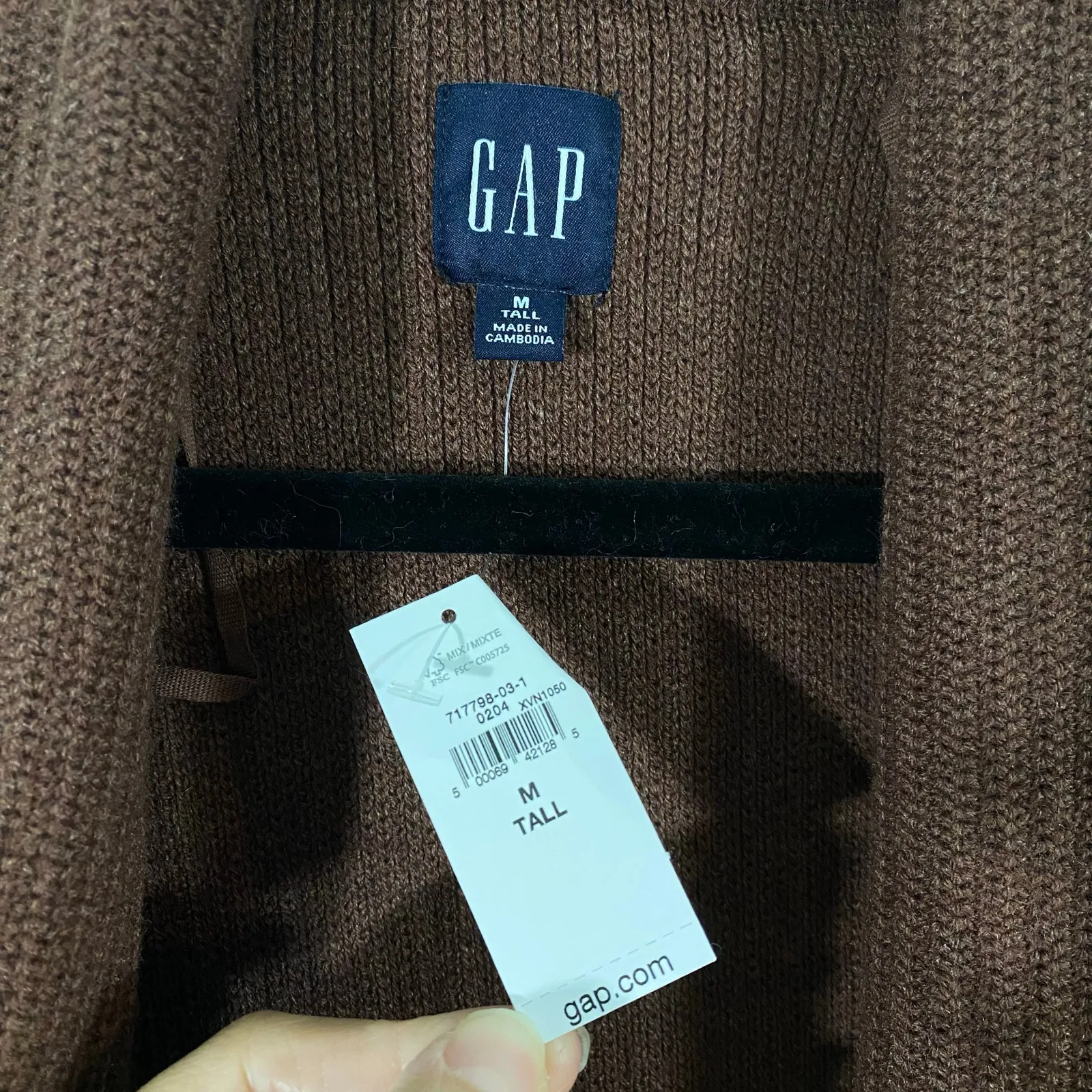 GAP Women Chocolate Brown Open Front Merino Wool Blend Cardigan Size MT NWT - Image 4