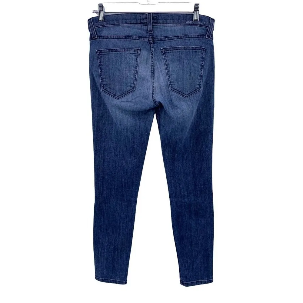 Current/Elliot The Stiletto Sunfade Cropped Skinny Blue Jeans Size 27 - Image 7