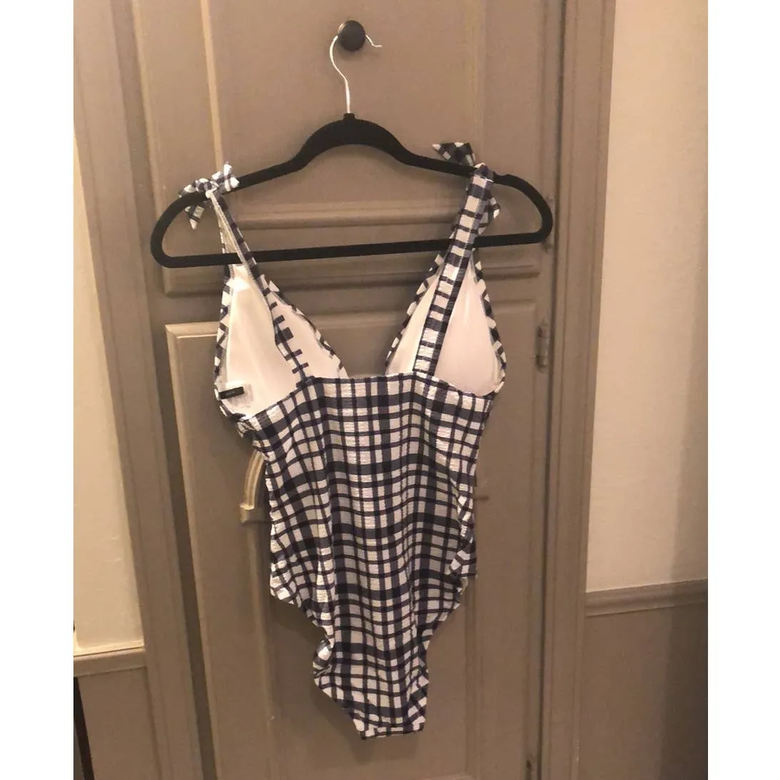 NWT J. Crew One Piece Swimsuit in Marine Plaid - Image 5