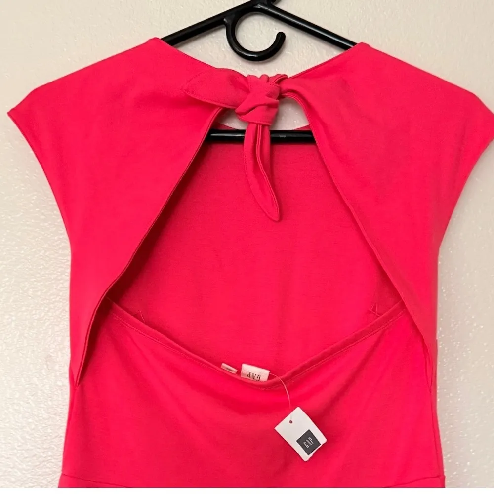Gap Fit & Flare Dress Open Back Sleeveless Casual Party Hot Pink Size S NWT - Image 4