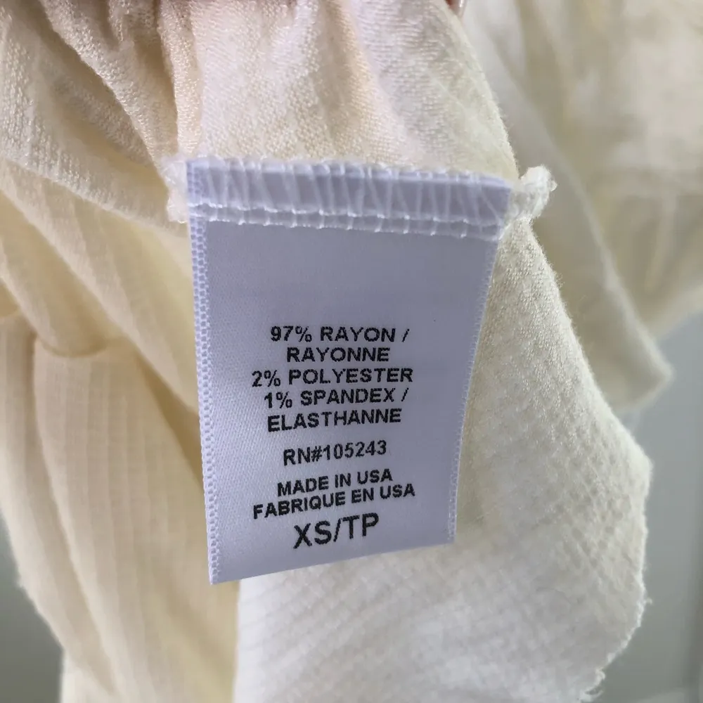 Juniors Cream Off the Shoulder Top XS - Image 7