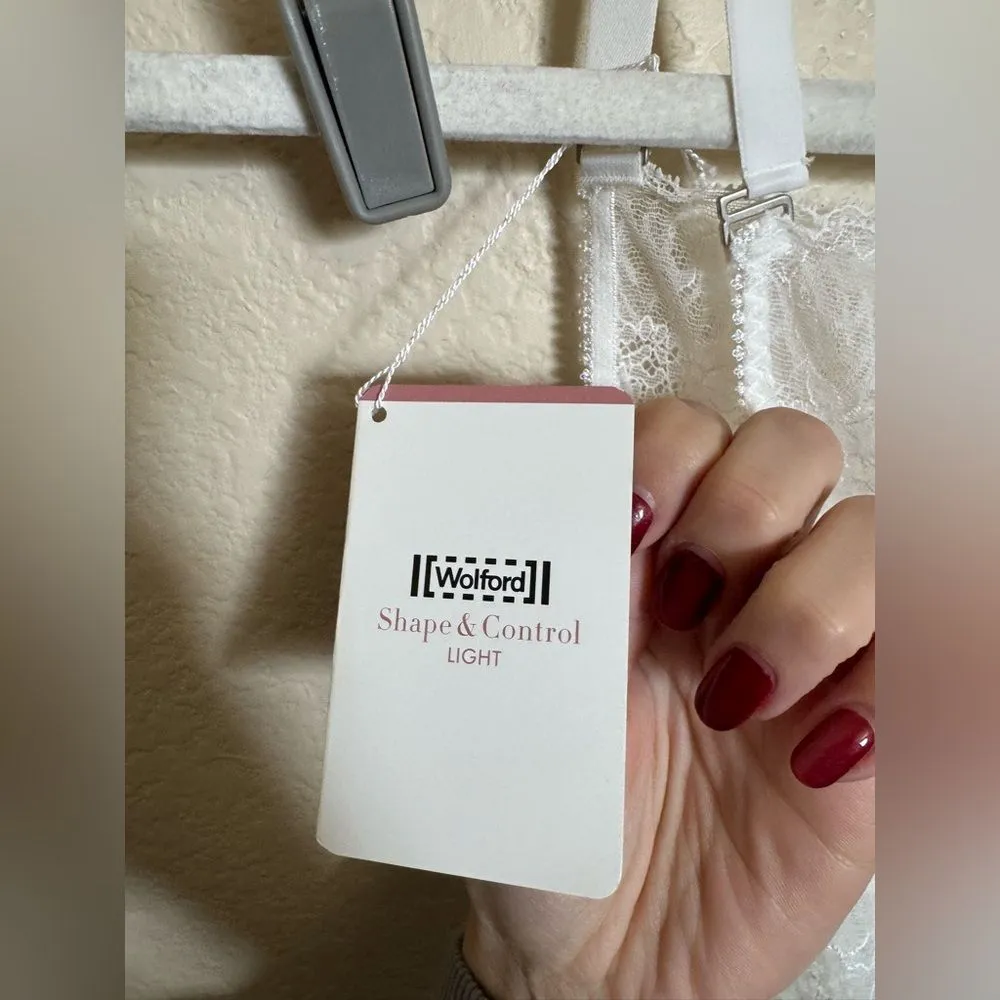 WOLFORD Lace Mesh Strappy Bodysuit Size 8‎ in White NEW Size M - Image 6