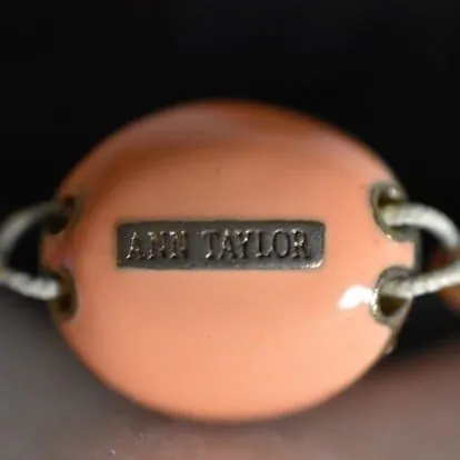 Ann Taylor Vintage Shades Of Orange Crystal Gemstones Silver Stretch Bracelet - Image 3