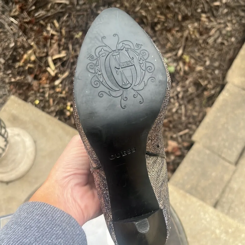 Guess  glitter heel booties sparkle sequin heeled boots sexy size 8.5 - Image 7